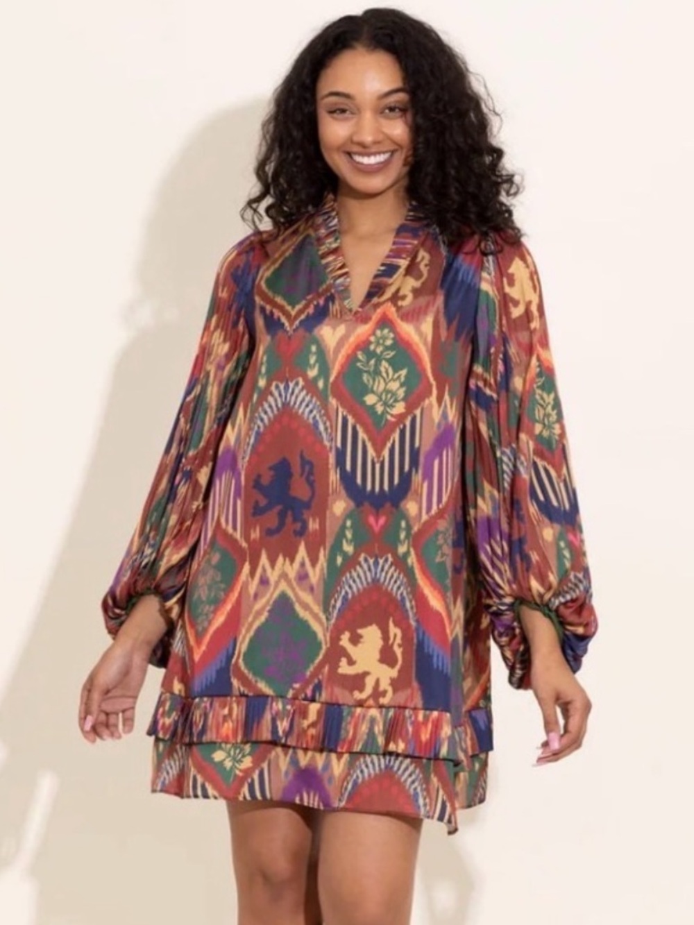 NWT Alden Altair Liza Dress in Royal Ikat